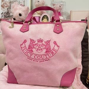 💖SOLD 💖 RARE Vintage Juicy Couture Terry XL Pink Tote